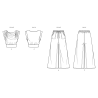 Bluse m/vandfald og løse bukser også plusmode Simplicity snitmønster 9929