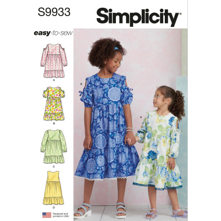 Pigekjole m/åben skulder Simplicity snitmønster 9933