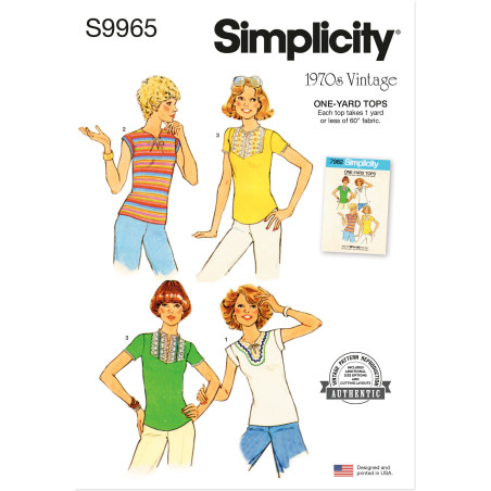 1970´vintage bluse Simplicity snitmønster9965 A