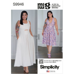 Kjole m/åben ryg  Simplicity snitmønster 9946