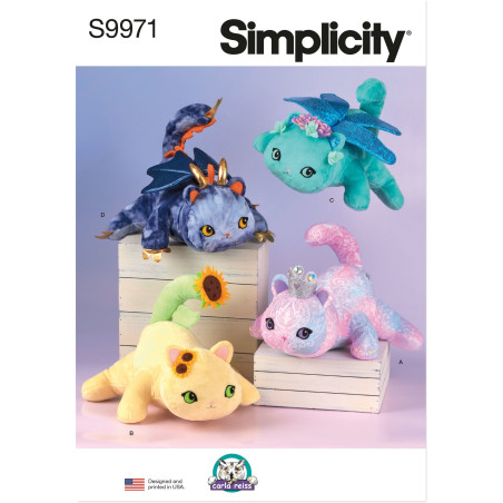 Tøjdyr katte Simplicity snitmønster 9971 A