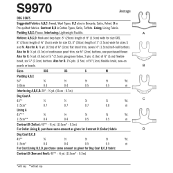 Hundetøj til små hunde Simplicity snitmønster 9970 A