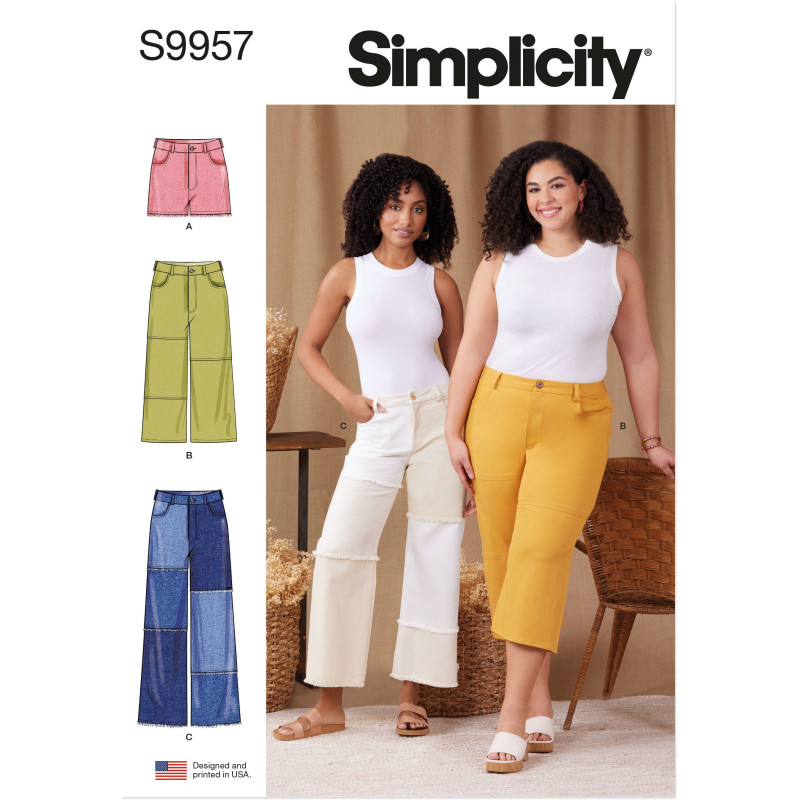 Shorts og lange bukser m/vide ben Simplicity snitmønster 9957