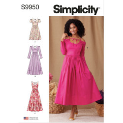 Kjole m/åben skulder Simplicity snitmønster 9950