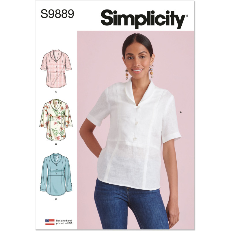 Sommer skjorte/bluse Simplicity snitmønster 9889