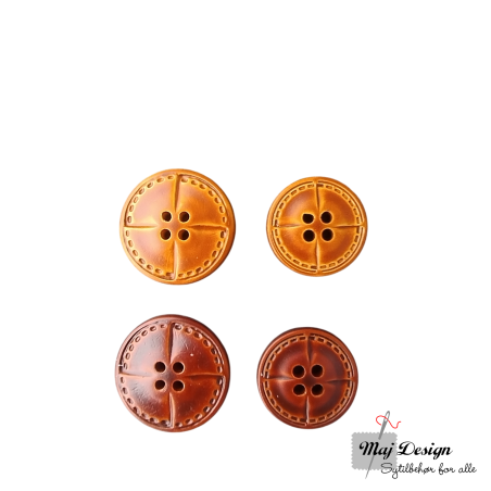 Knap læder look 4-hul