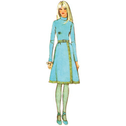 1970èr vintage kjole Simplicity snitmønster S3017
