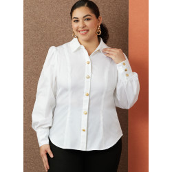 Skjortebluse  også plusmode Simplicity snitmønster S3002