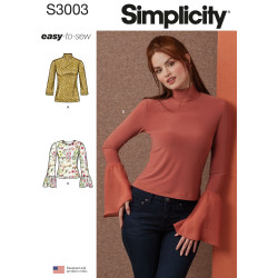 Bluse m/høj hals Simplicity snitmønster S3003