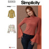 Bluse m/høj hals Simplicity snitmønster S3003