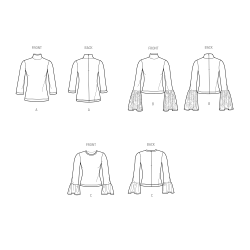 Bluse m/høj hals Simplicity snitmønster S3003