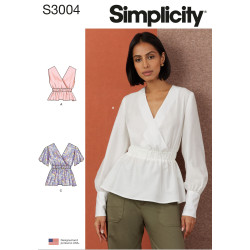 Bluse m/lange ærmer Simplicity snitmønster S3004