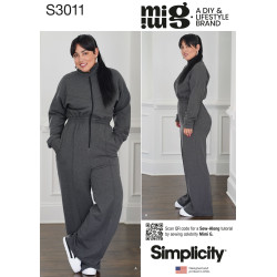 Jumpsuit heldragt også plusmode  Simplicity snitmønster S3011
