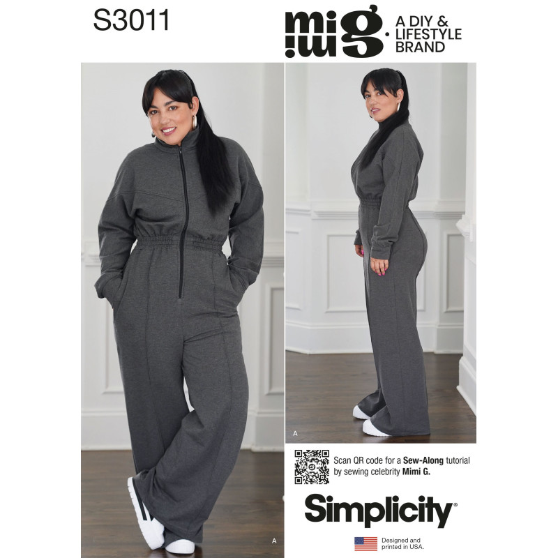 Jumpsuit heldragt også plusmode  Simplicity snitmønster S3011