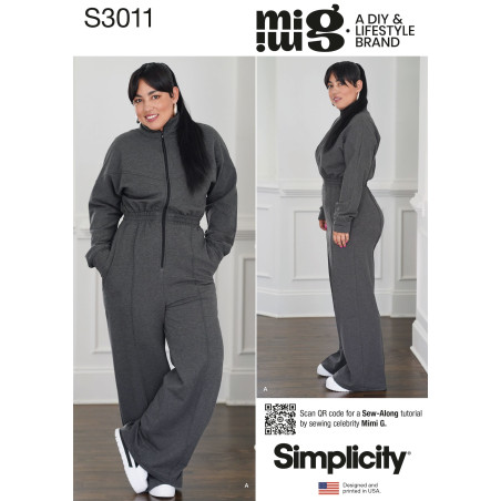 Jumpsuit heldragt også plusmode  Simplicity snitmønster S3011