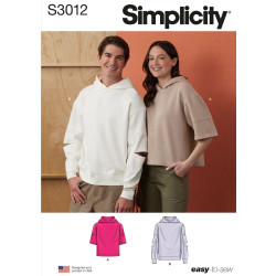 Unisex Hoodie ham/hende  Simplicity snitmønster S3012