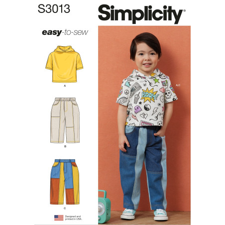 Børnetøj  dreng/pige bukser og hættetrøje Simplicity snitmønster S3013