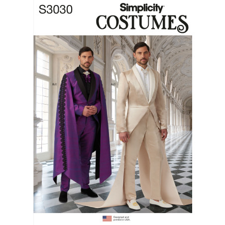 Voksen kostume Herre jakkesæt   Simplicity snitmønster S3030