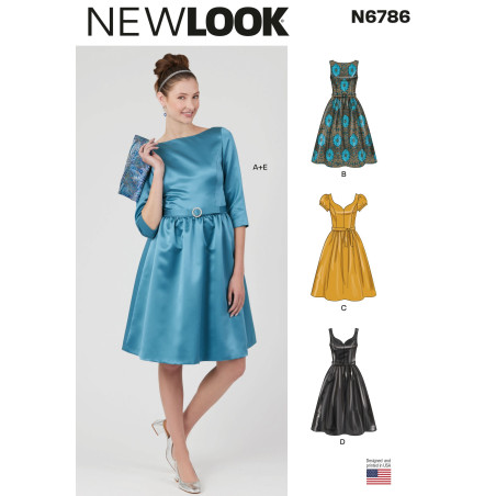 Kjole m/bælte  New look snitmønster  N6786