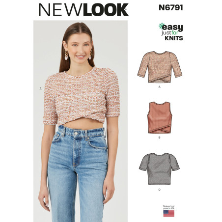 Kort bluse New look snitmønster N6791 easy