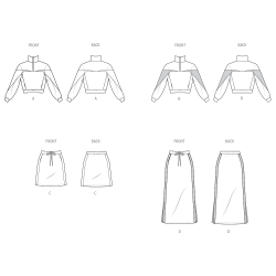 Nederdel og trøje/sweatshirt  Simplicity snitmønster S 3035 A