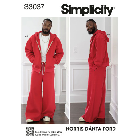 Fritidssæt herre Simplicity snitmønster S 3037A