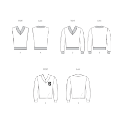 Trøje og vest ham/hende Simplicity snitmønster S3040A