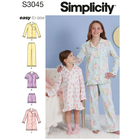 Pyjamas/hjemmesæt Simplicity snitmønster S3045