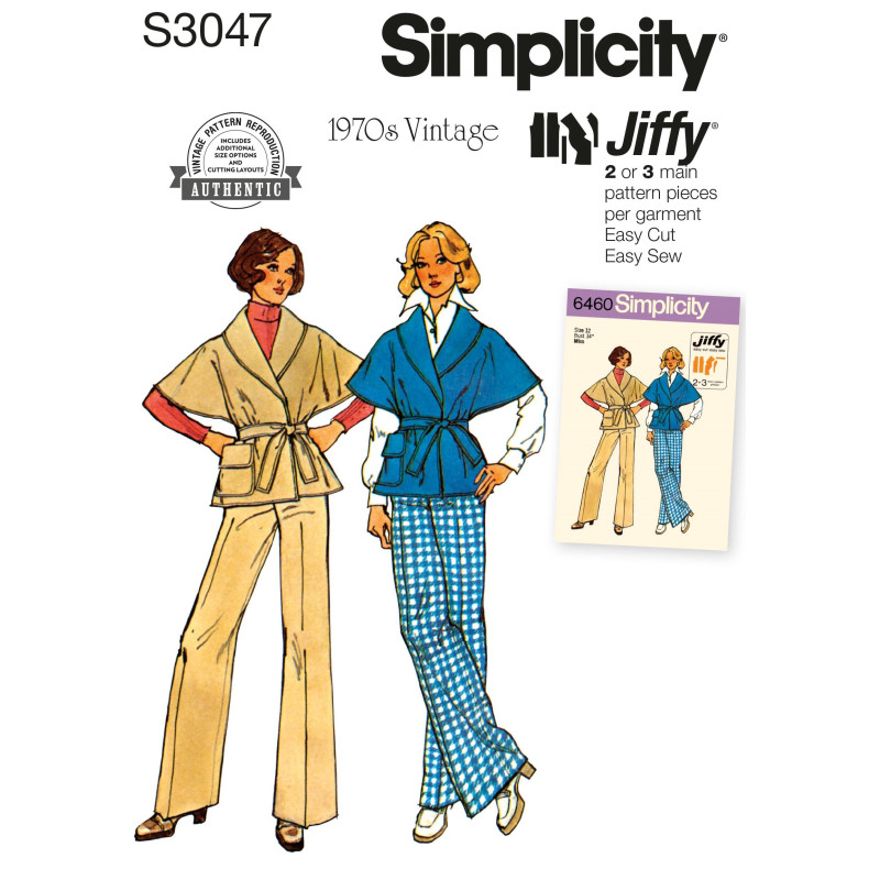 1970èr Kort jakke og bukser Simplicity snitmønster S3047