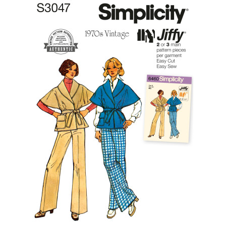 1970èr Kort jakke og bukser Simplicity snitmønster S3047