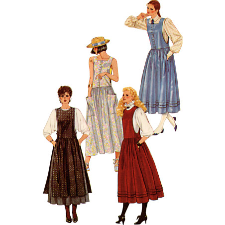 1980èr Forklæde kjole m/store lommer  Simplicity snitmønster S 3048