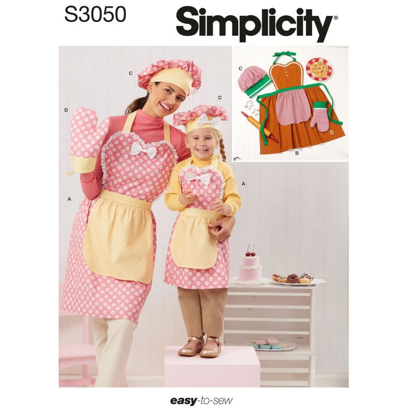 Forklæde til mor og barn Simplicity snitmønster S 3050A