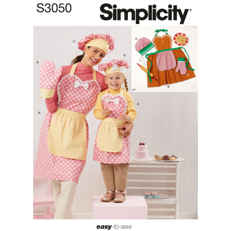 Forklæde til mor og barn Simplicity snitmønster S 3050A
