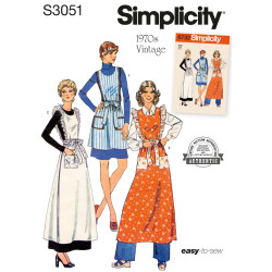1970èr forklæde m/flæser Simplicity snitmønster S 3051A