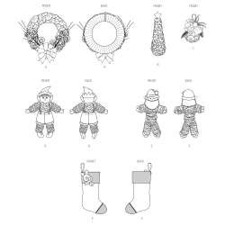 Julesok juletræ julekugle  og nissemand Simplicity snitmønster S 3056 OS