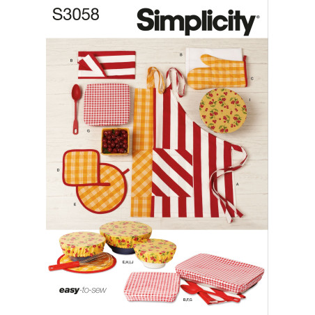Køkkentig og forklæde Simplicity  snitmønster S 3058 OS