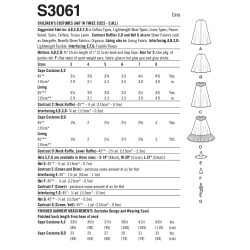 Kostume/udklædning  børn Simplicity snitmønster S 3061A