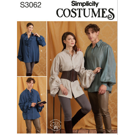 Unisex kostume voksen Simplicity snitmønster S 3062A