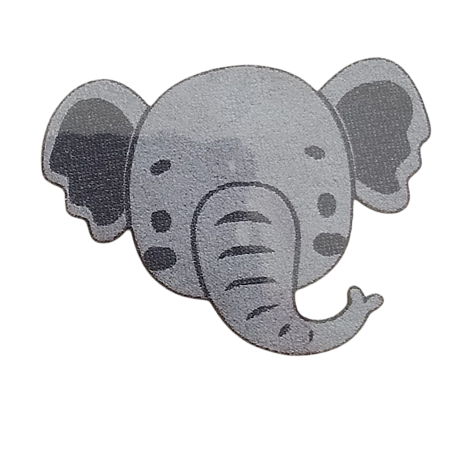 Strygemærke 6x4,5 cm  Elefant grå  