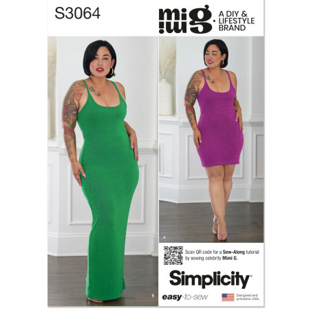 Kjole Mimi g Style Simplicity snitmønster S3064
