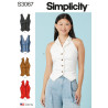 vest med bar ryg Simplicity snitmønster S3067