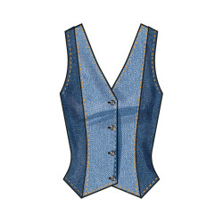 vest med bar ryg Simplicity snitmønster S3067