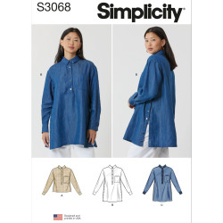 Skjorte og tunika Simplicity snitmønster S3068 A