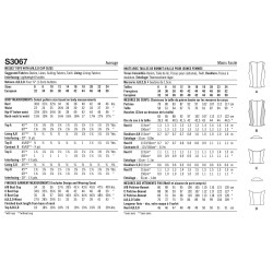 vest med bar ryk Simplicity snitmønster S3067