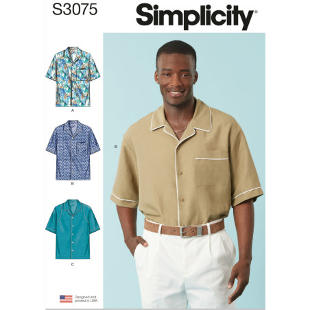 Herre skjorte Simplicity snitmønster S3075
