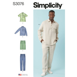 Skjorte og bukser herretøj Simplicity snitmønster S3076