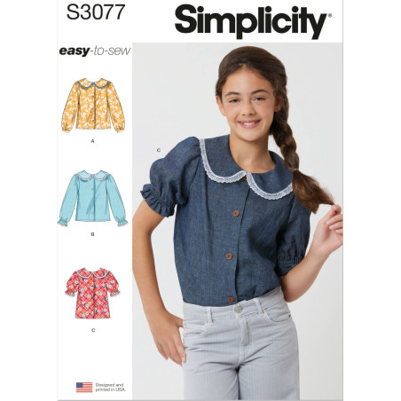 Pige bluse Simplicity snitmønster S3077
