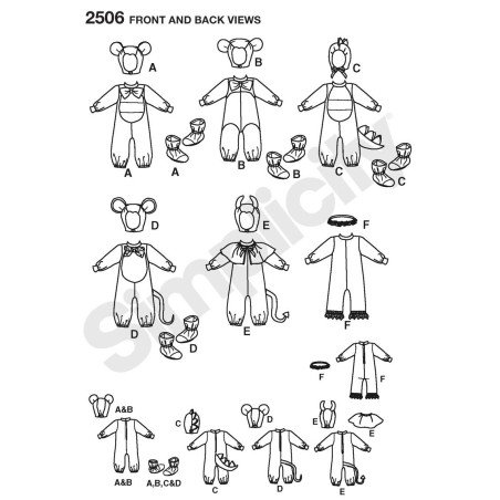 Kostume Børn  Simplicity snitmønster 2506 A
