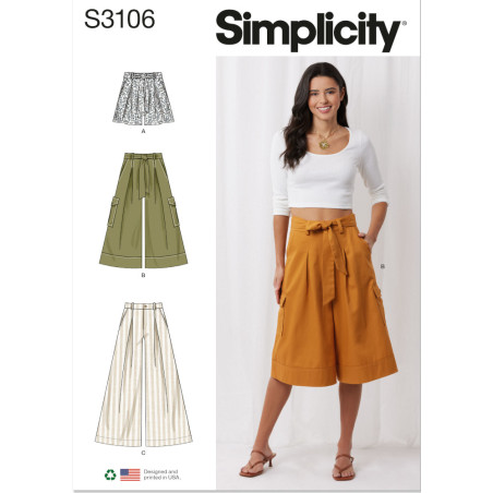 Bukser og shorts Simplicity snitmønster S3106