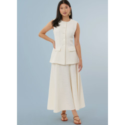 Lang figursyet vest bukser og nederdel Simplicity snitmønster S3108